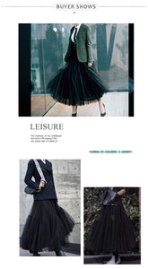 PARTY TRAIN 90cm Pleated Vintage Tulle Maxi Skirt - Zainab's Closet
