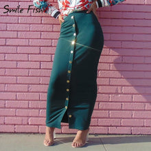 Load image into Gallery viewer, SMILE FISH Buttoned Maxi Pencil Skirt - Zainab&#39;s Closet