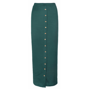 SMILE FISH Buttoned Maxi Pencil Skirt - Zainab's Closet