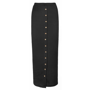 SMILE FISH Buttoned Maxi Pencil Skirt - Zainab's Closet