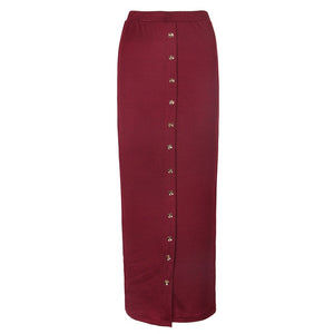 SMILE FISH Buttoned Maxi Pencil Skirt - Zainab's Closet