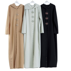 Kalenmos Moroccan Open Abaya w/ Hood - Zainab's Closet