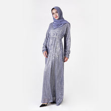 Load image into Gallery viewer, Delias Sequin Striped Maxi Dress w/ Sash - Zainab&#39;s Closet