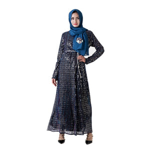 Delias Sequin Striped Maxi Dress w/ Sash - Zainab's Closet