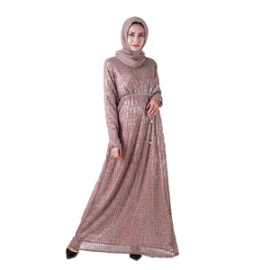 Delias Sequin Striped Maxi Dress w/ Sash - Zainab's Closet
