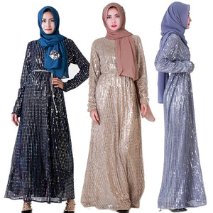 Delias Sequin Striped Maxi Dress w/ Sash - Zainab's Closet