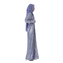 Load image into Gallery viewer, Delias Sequin Striped Maxi Dress w/ Sash - Zainab&#39;s Closet