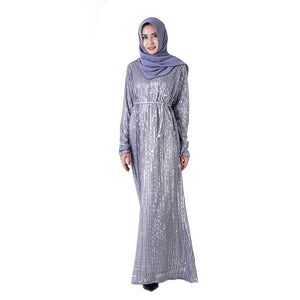 Delias Sequin Striped Maxi Dress w/ Sash - Zainab's Closet