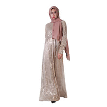Load image into Gallery viewer, Delias Sequin Striped Maxi Dress w/ Sash - Zainab&#39;s Closet