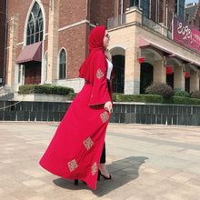 Load image into Gallery viewer, Kalenmos Dubai Embroidered Open Abaya Robe w/ Sash - Zainab&#39;s Closet