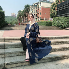 Load image into Gallery viewer, Kalenmos Dubai Embroidered Open Abaya Robe w/ Sash - Zainab&#39;s Closet