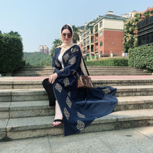Load image into Gallery viewer, Kalenmos Dubai Embroidered Open Abaya Robe w/ Sash - Zainab&#39;s Closet