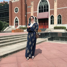Load image into Gallery viewer, Kalenmos Dubai Embroidered Open Abaya Robe w/ Sash - Zainab&#39;s Closet