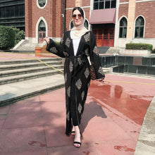 Load image into Gallery viewer, Kalenmos Dubai Embroidered Open Abaya Robe w/ Sash - Zainab&#39;s Closet