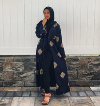 Load image into Gallery viewer, Kalenmos Dubai Embroidered Open Abaya Robe w/ Sash - Zainab&#39;s Closet
