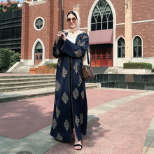 Load image into Gallery viewer, Kalenmos Dubai Embroidered Open Abaya Robe w/ Sash - Zainab&#39;s Closet