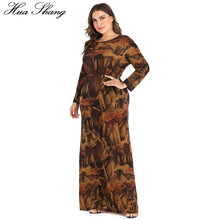 Load image into Gallery viewer, Hua Shang Yellow Ochre Retro Print Dress - Zainab&#39;s Closet