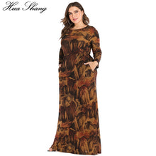 Load image into Gallery viewer, Hua Shang Yellow Ochre Retro Print Dress - Zainab&#39;s Closet