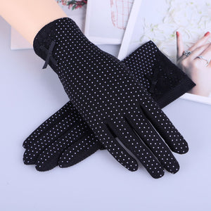 SHE'S CHIC Cotton Non-Slip Breathable Ladies Thin Summer UV Protection Gloves - Zainab's Closet