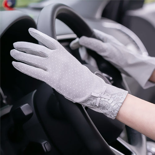 SHE'S CHIC Cotton Non-Slip Breathable Ladies Thin Summer UV Protection Gloves - Zainab's Closet