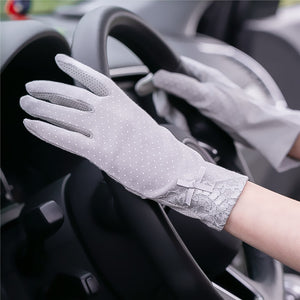 SHE'S CHIC Cotton Non-Slip Breathable Ladies Thin Summer UV Protection Gloves - Zainab's Closet