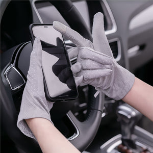 SHE'S CHIC Cotton Non-Slip Breathable Ladies Thin Summer UV Protection Gloves - Zainab's Closet