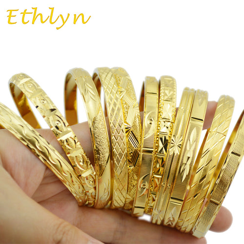 Ethlyn Copper Geometric Bangles - Zainab's Closet