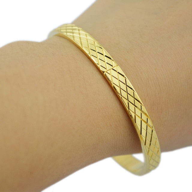 Ethlyn Copper Geometric Bangles - Zainab's Closet