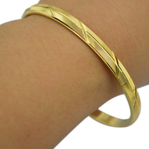 Ethlyn Copper Geometric Bangles - Zainab's Closet