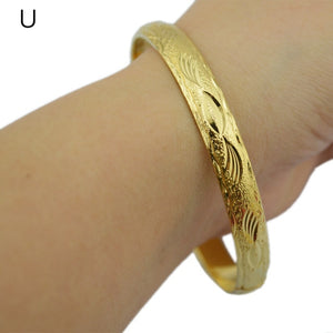 Ethlyn Copper Geometric Bangles - Zainab's Closet