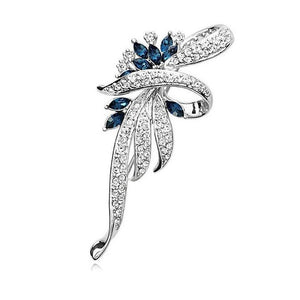 SHUANGR Crystal Flower Lapel Pin - Zainab's Closet