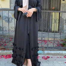 Load image into Gallery viewer, Delias Simple Flower Abaya Robe w/ Sash - Zainab&#39;s Closet