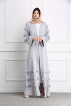 Load image into Gallery viewer, Delias Simple Flower Abaya Robe w/ Sash - Zainab&#39;s Closet