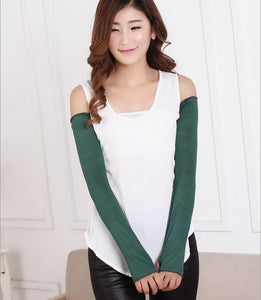 Ice Silk Half Finger Arm Sleeves - Zainab's Closet