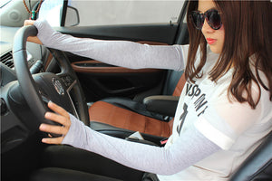 Ice Silk Half Finger Arm Sleeves - Zainab's Closet