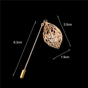 SHUANGR Trendy Crystal Leaf  Brooch - Zainab's Closet