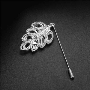 SHUANGR Trendy Crystal Leaf  Brooch - Zainab's Closet