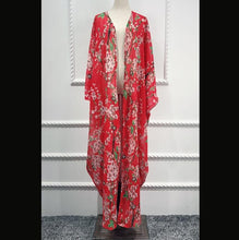 Load image into Gallery viewer, AIFEIYIYI Floral Print Batwing Sleeve Kaftan Robe - Zainab&#39;s Closet