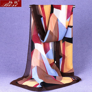 BOSI Geometric Chiffon Scarf - Zainab's Closet