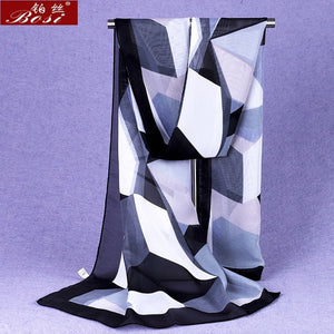 BOSI Geometric Chiffon Scarf - Zainab's Closet