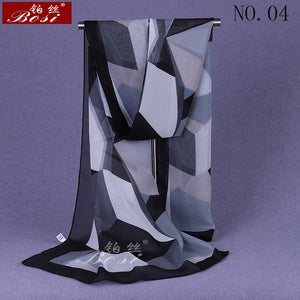 BOSI Geometric Chiffon Scarf - Zainab's Closet