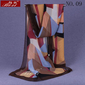 BOSI Geometric Chiffon Scarf - Zainab's Closet