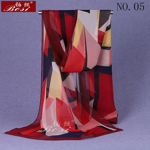 BOSI Geometric Chiffon Scarf - Zainab's Closet