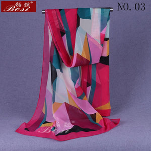 BOSI Geometric Chiffon Scarf - Zainab's Closet