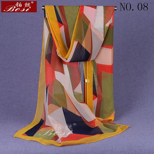 BOSI Geometric Chiffon Scarf - Zainab's Closet