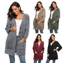 Load image into Gallery viewer, HANDBOY Velvet Fleece Plush Midi Cardigan - Zainab&#39;s Closet