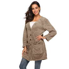 Load image into Gallery viewer, HANDBOY Velvet Fleece Plush Midi Cardigan - Zainab&#39;s Closet