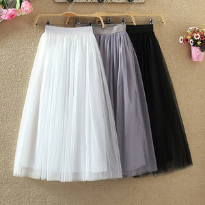 TIGENA Tulle High Waist Pleated Tutu - Zainab's Closet