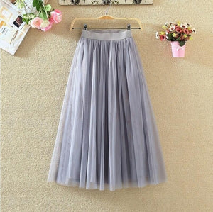 TIGENA Tulle High Waist Pleated Tutu - Zainab's Closet