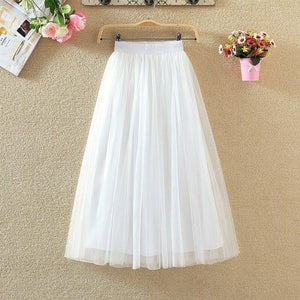 TIGENA Tulle High Waist Pleated Tutu - Zainab's Closet